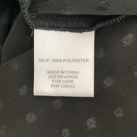 ModCloth Sheer Swiss Dot Button Front Blouse Black 2X - Picture 7 of 7